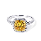 Tianyu драгоценные камни 14K золото жёлтая Подушка огранка CZ цирконий бриллиант кольца Муассанит Band Au585 ювелирные изделия обручальное кольцо для женщин Подарки