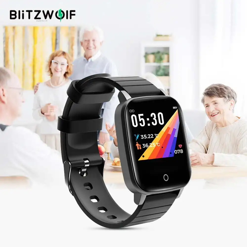 Смарт-часы BlitzWolf BW-HL1T с измерением температуры тела пульсометром умные часы для
