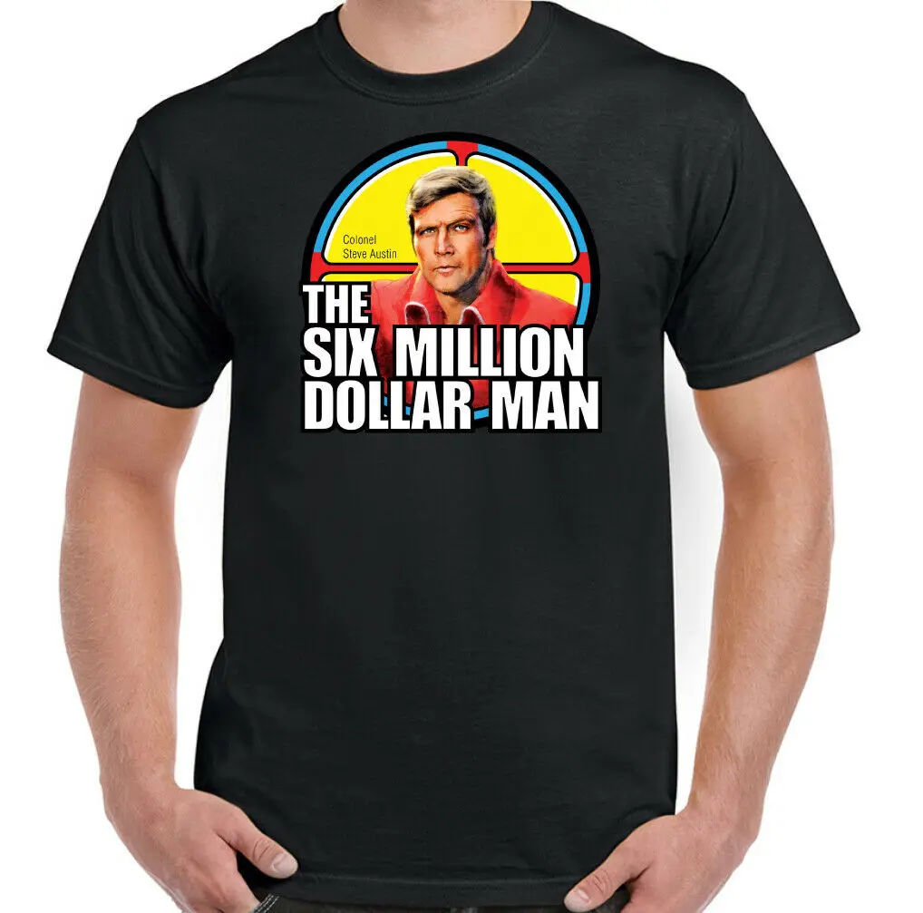 Мужская футболка с цифрой в шесть миллионов долларов 70s ТВ шоу бионическая