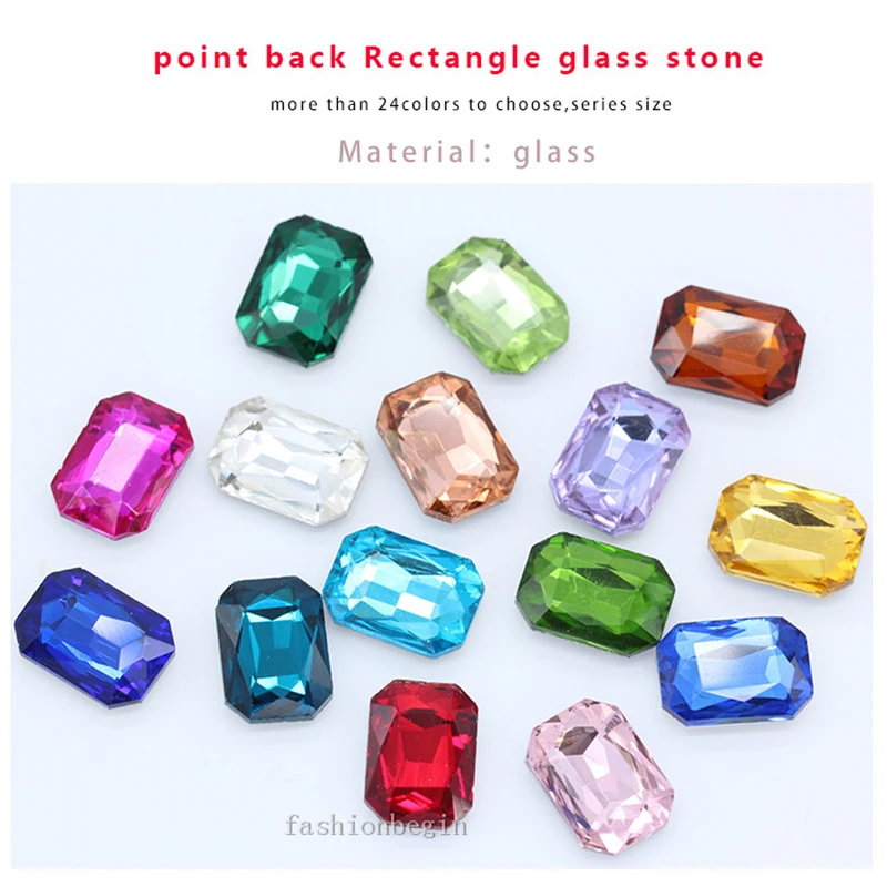 Shiny 6-27MM 24-Colors Rectangle Rhinestones Crystal Glass Octagon Point Back Re-Octagon For Jewelry Garment Accessories | Дом и сад