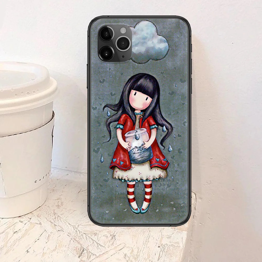 

Cartoon Santoro Gorjuss Phone Case For Iphone 4 4s 5 5S SE 5C 6 6S 7 8 Plus X XS XR 11 12 Mini Pro Max 2020 black Hoesjes 3D