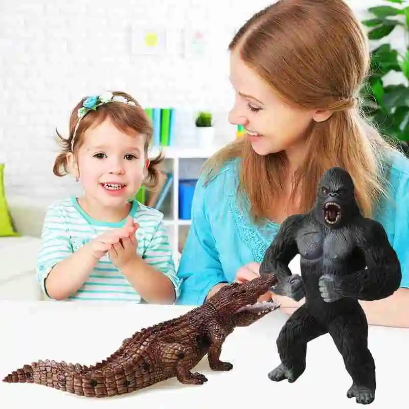 

Crocodile Gorilla Plastic Toys Big Size Simulation Model Gift Birthday Boy Figures Series Animal Model G3J9