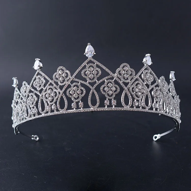 SLBRIDAL сплав Свадебный Тиара головной убор со стразами Хрустальная Свадебная Тиара головной убор жемчуг свадебные аксессуары для волос женские ювелирные изделия - Окраска металла: Model 4
