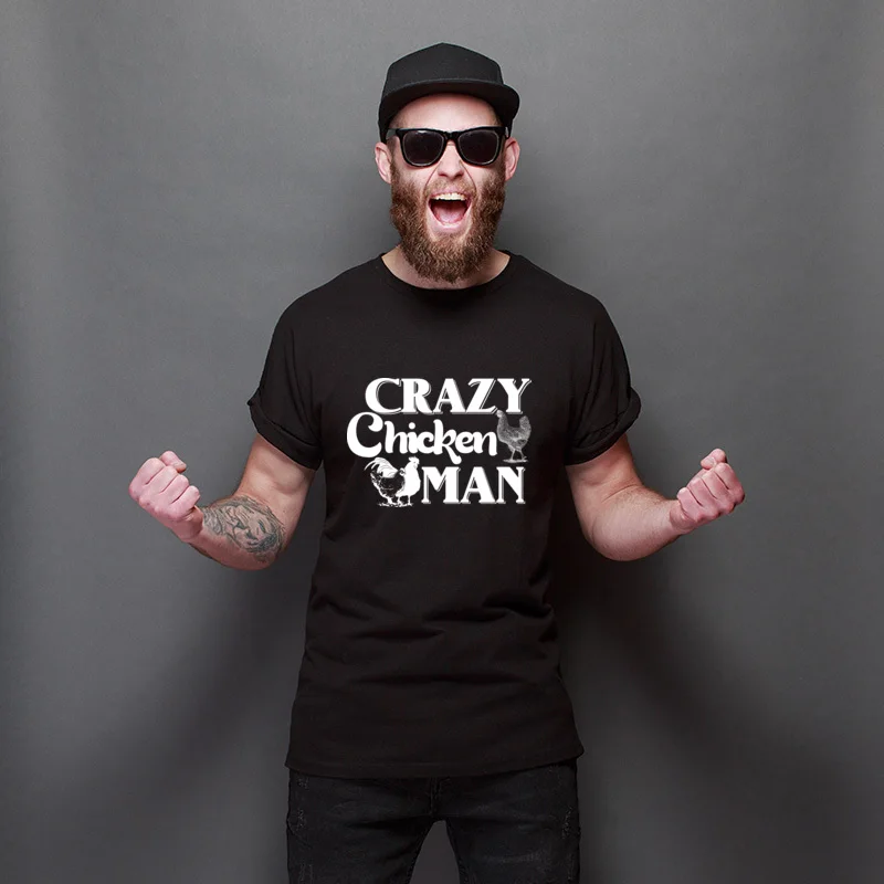 

Crazy Chicken Man New Design Teenagers Tee Shirts O-Neck Hip hop Tops T Shirt Round Neck Custom T Shirt Unisex