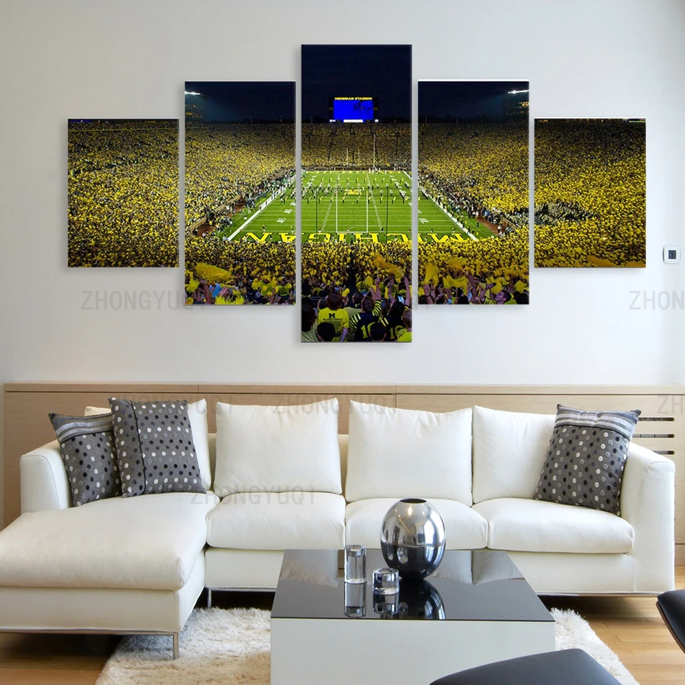 5 панелей Настенная картина с изображением футбольного большого дома стадиона
