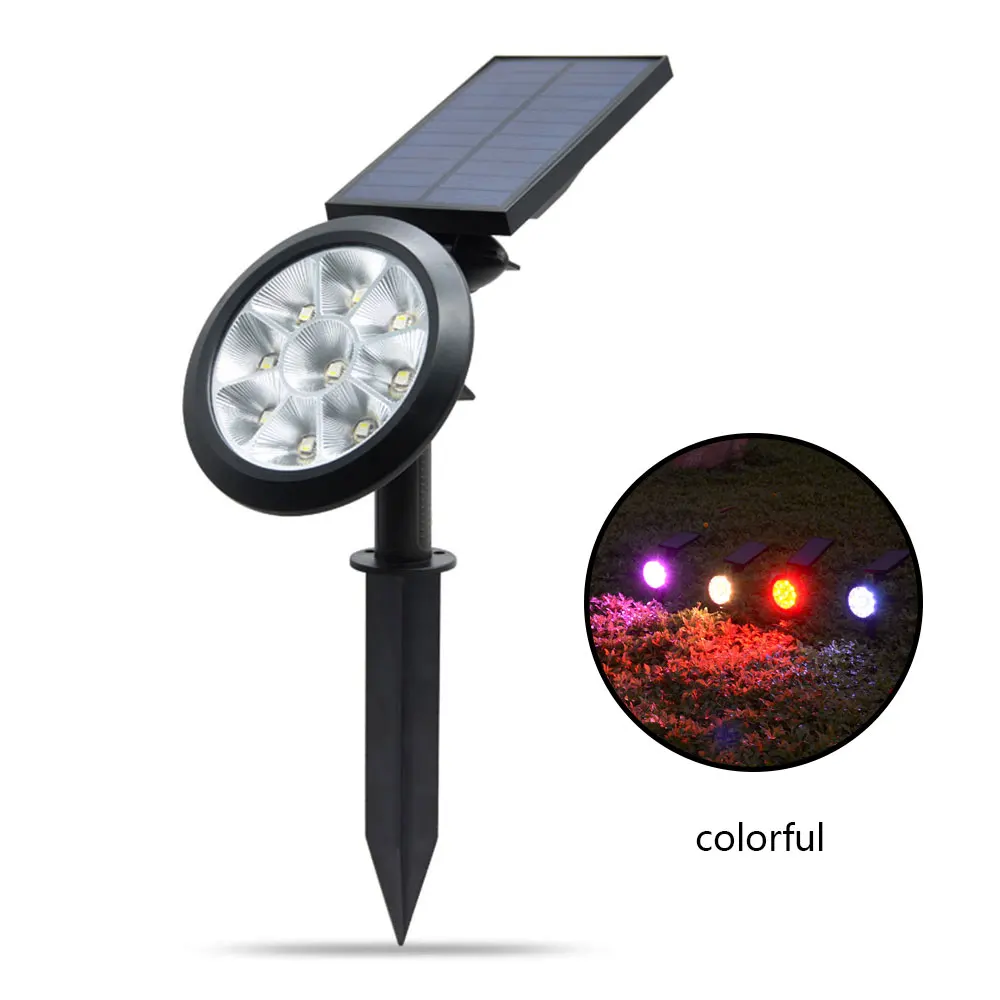 9 светодиодный солнечный светильник Авто Цвет меняющийся прожектор ing настенный