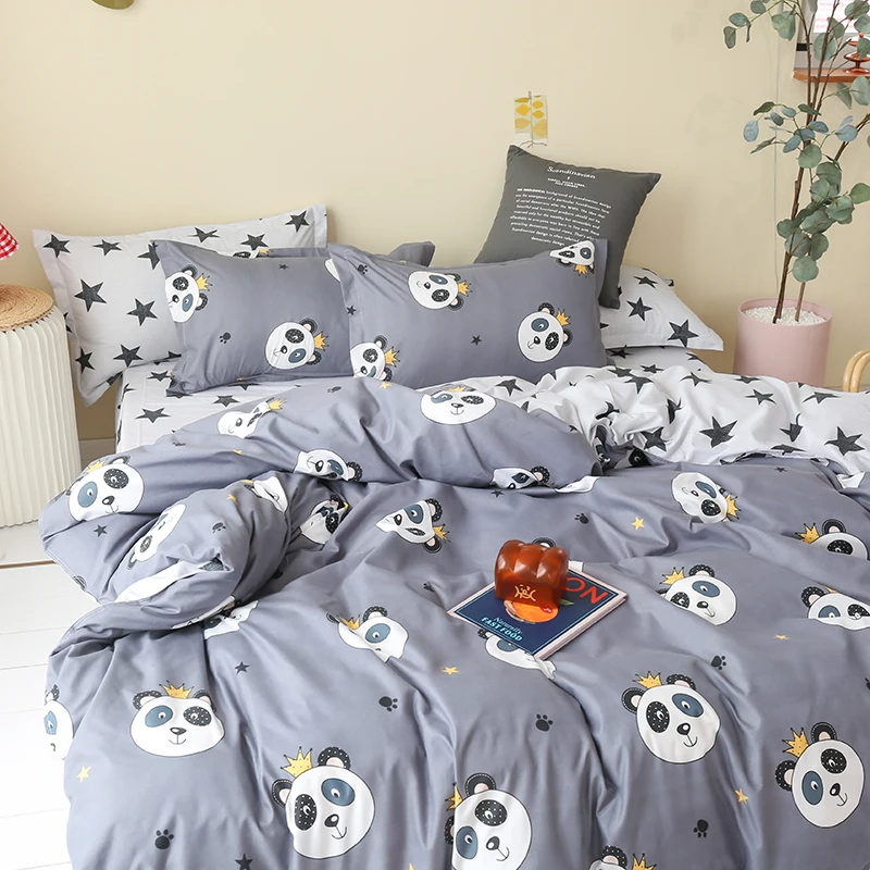 Домашний текстиль с изображением мультфильма постельное белье пандами