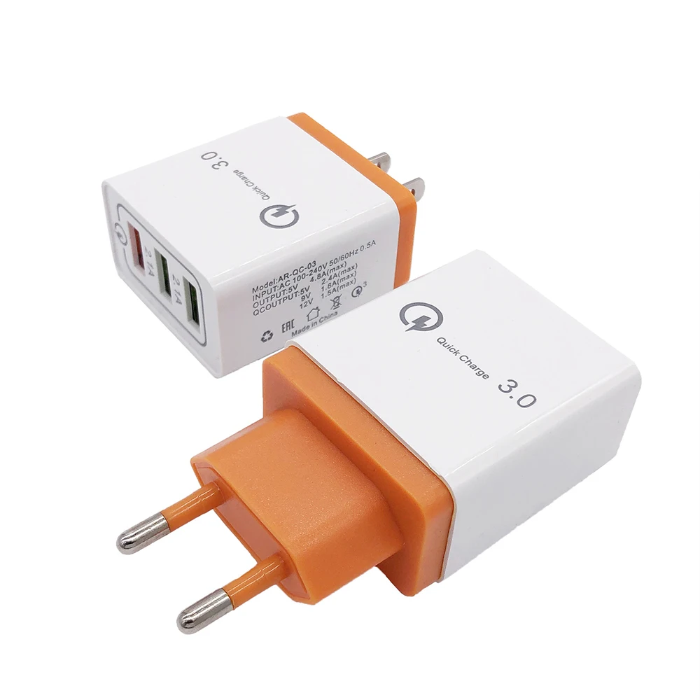 Универсальное быстрое зарядное устройство USB 18W 3,0 5 V/3A для Iphone X 7 8 Plus EU US Plug для мобильного телефона быстрое зарядное устройство для Samsug S9 huawei P20
