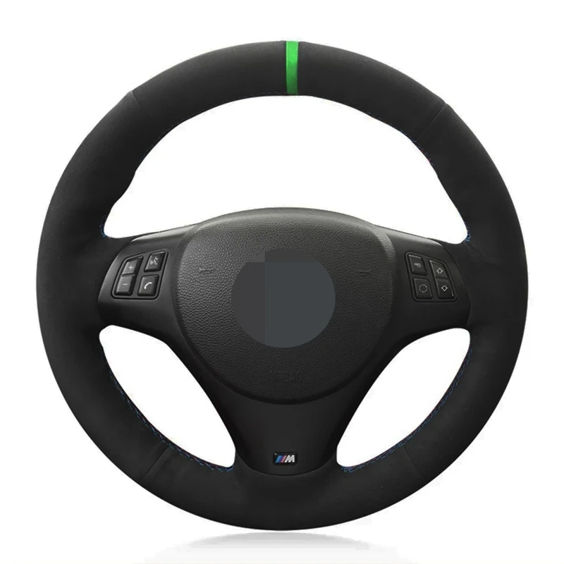 

Hand-Stitched Car Steering Wheel Cover Black Genuine Leather Suede For BMW M Sport M3 E90 E91 E92 E93 E87 E81 E82 E88 X1 E84