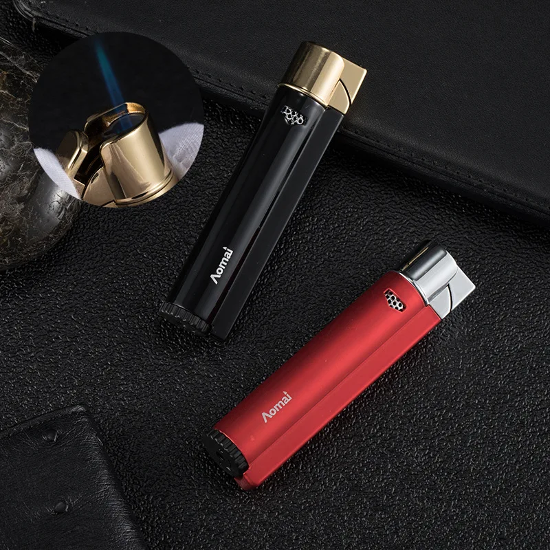 

Mini Portable Torch Butane Gas Lighter Blue Flame Inflatable Windproof Lighter Smoking Accessories Gadgets For Men