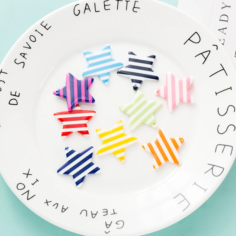 10 штук/упаковка звезда Смола со звездами и полосами для Шарм аксессуары