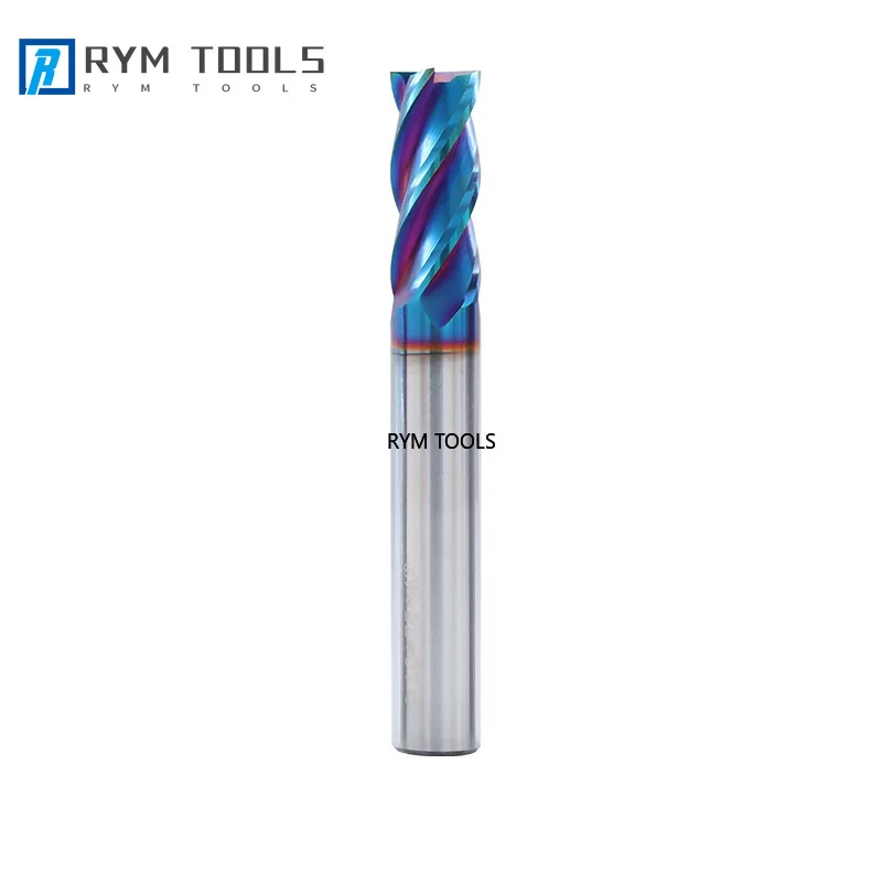 

HRC65 Blue Nano Coating End Mills 4 Flutes Diameter 4mm -12mm Tungsten Carbide Milling Cutter Tools Cnc Router Bit End Mills