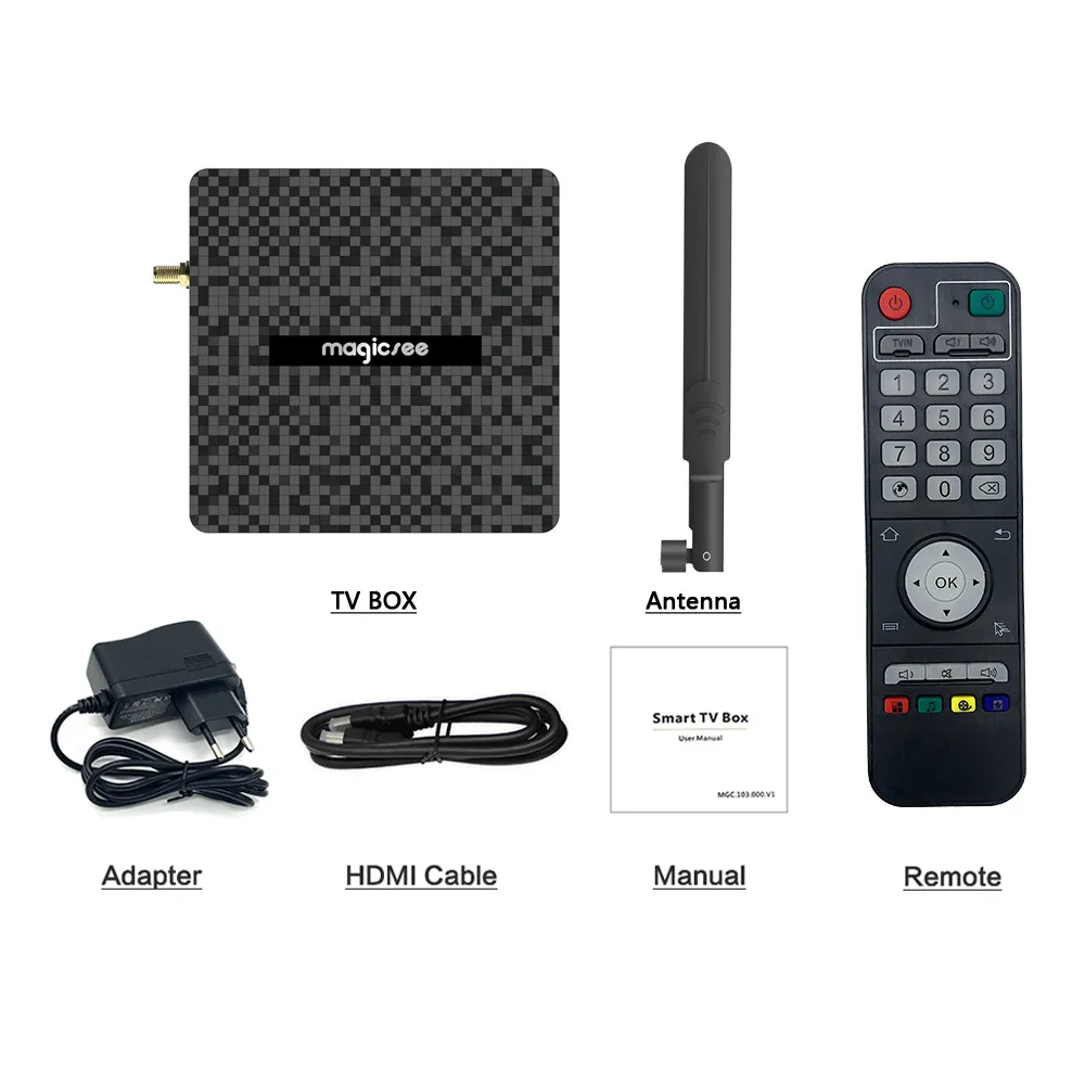 Приставка Смарт ТВ Magicsee N6 PLUS Amlogic S922X Android 9 0 4 + 32/64 ГБ 2 ГГц Bluetooth|ТВ-приставки и