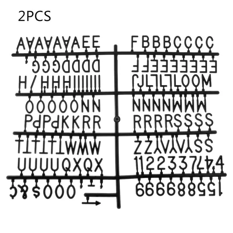 Набор из 2 символов для фетровой доски 290 цифр со сменными буквами черного
