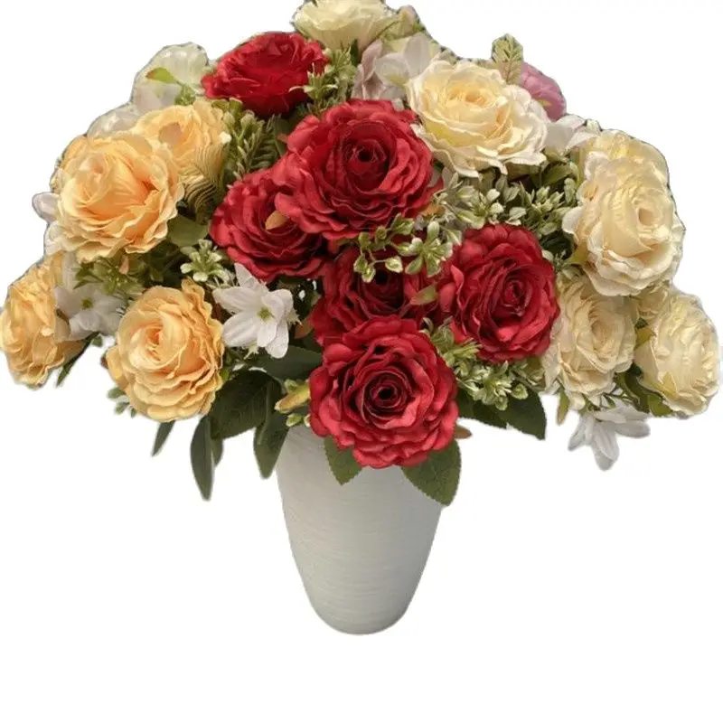 

Одна искусственная Роза (7 головок/бутон), искусственная Камелия длиной 16 дюймов для искусственных цветов