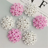 10 pcslot white pink christmas alloy diamond rhinestone buttons girl hair wedding decorative buttons crafts jewelry accessories
