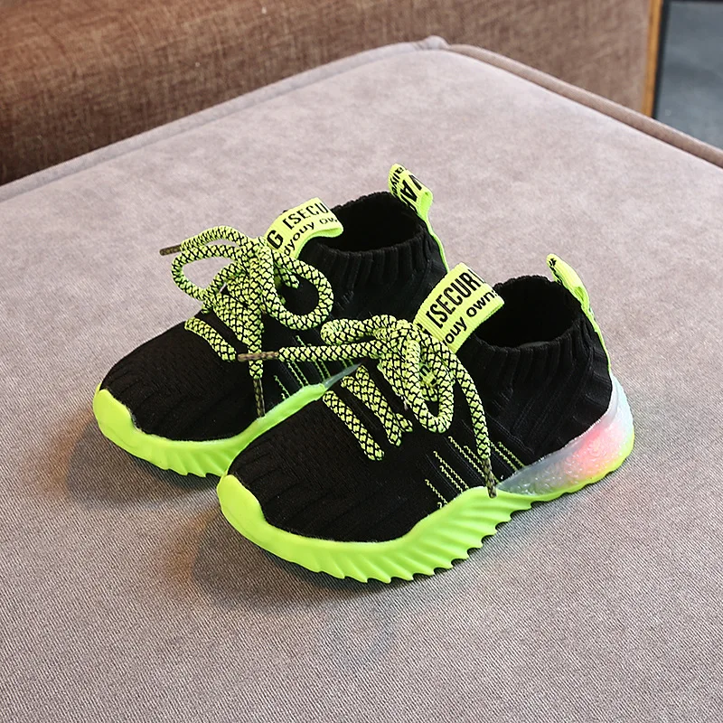 Спортивная обувь для девочек с двойной звездой Светодиодный светильник Обувь