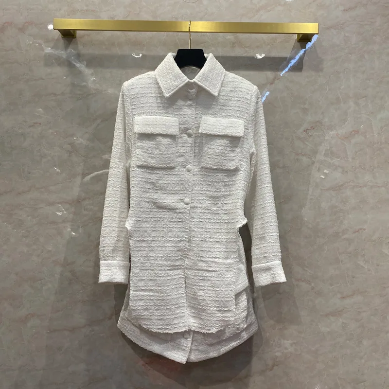 

New Fake two piece woolen coat Long Sleeve waist band cut out fashion design women s coat