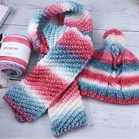 gradient color yarn for knitting section dyeing rainbow wool sweater scarf hat knitting thread handcraft diy wool yarn