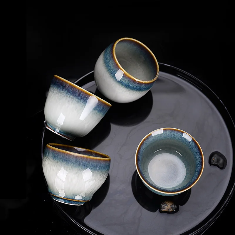 

Kiln Baked Teacup Temmoku Glaze Brushed Siyao Change Master Cup Teacup Tea Ceramic Tea Cup