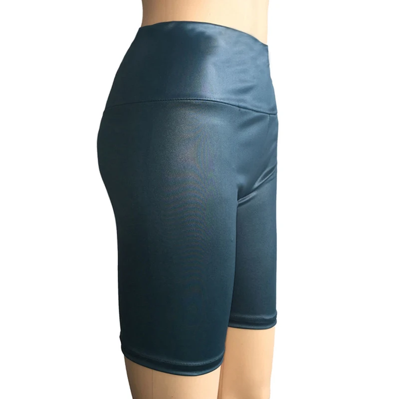 

2020 Faux Leather Shorts Women Slim Casual Elastic Waist Shorts Hot Pants Sexy Short Pants Femme