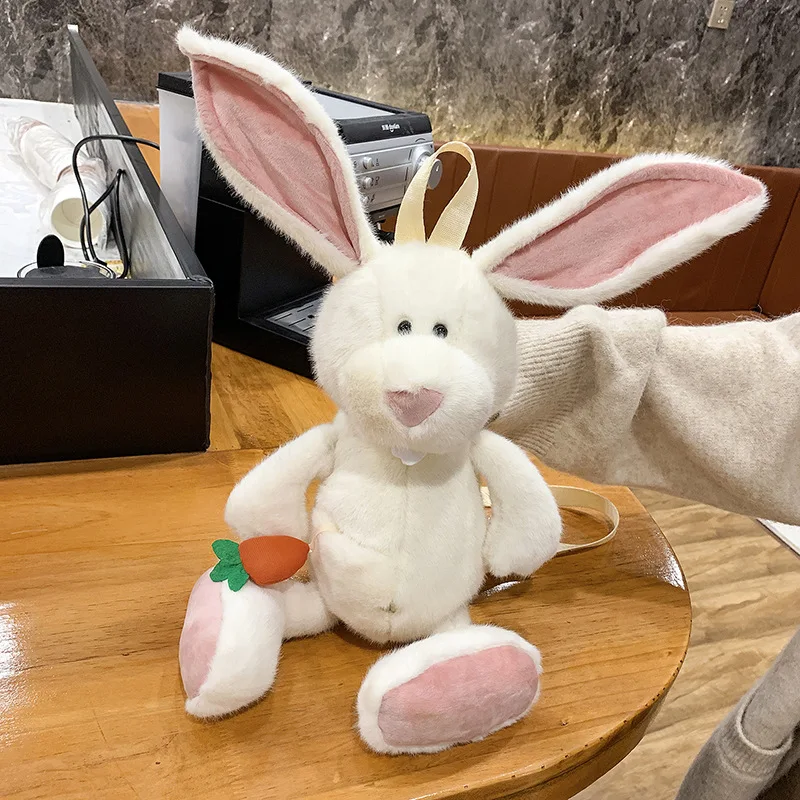 

Korean Cute Plush Rabbit Backpack Kawaii Bunny Backpack Stuffed Rabbit Toy Plush Bag Female Gift Kids Ugly Shoulder Messenger