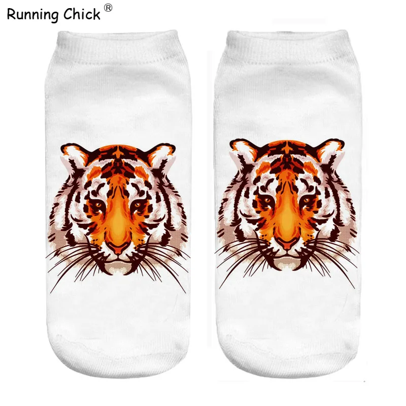 

Беговые носки, оптовая продажа, женские односторонние носки из полиэстера с принтом головы тигра и черепа Cn (происхождение)