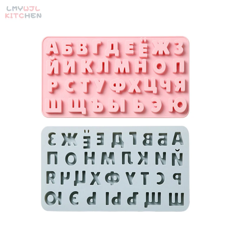 

Russian Alphabet Chocolate Mold Food Grade Silicone Candy Cake Mold DIY Baking Accessories Cake Decoration Tools 27.2*15.6*1.3cm