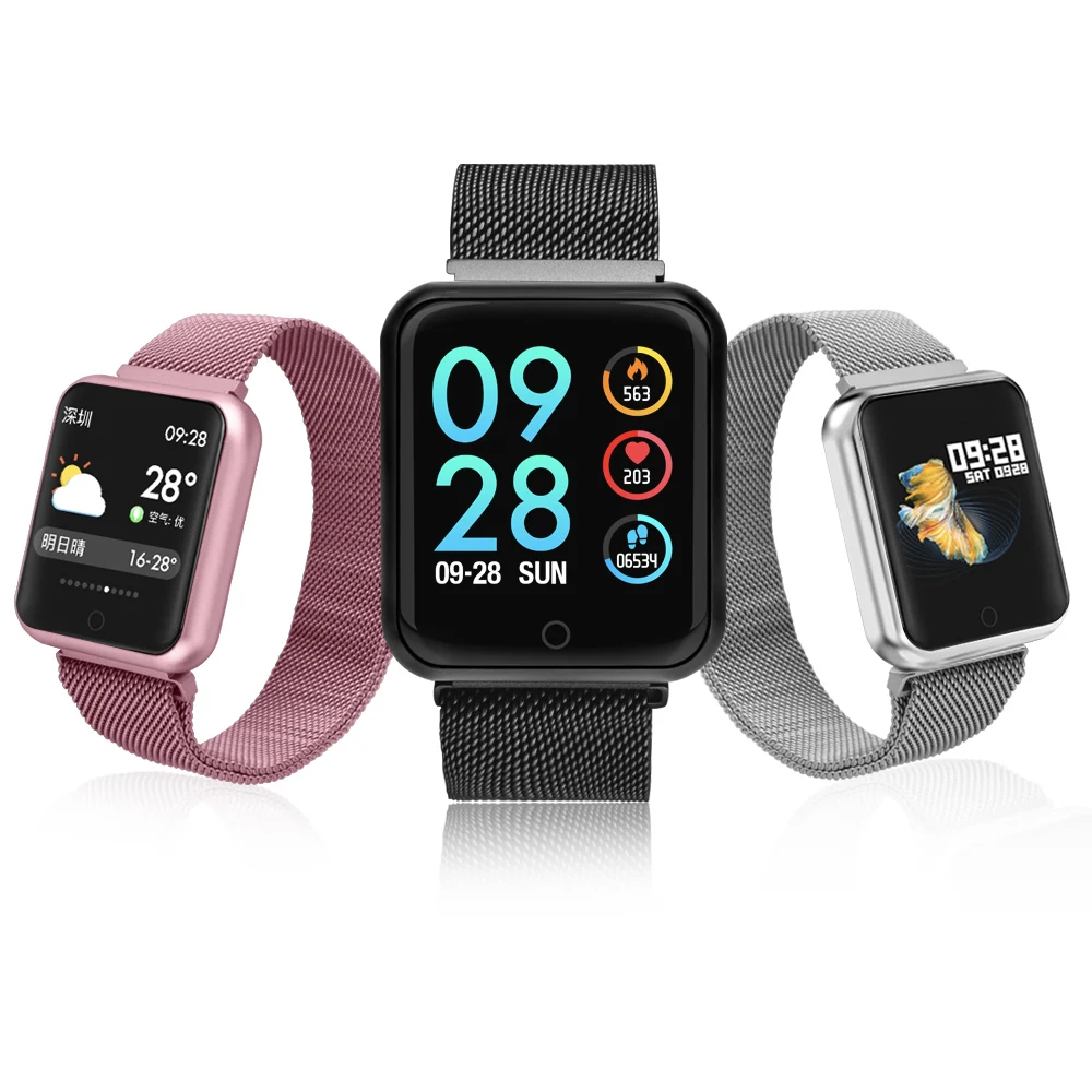 P68 Bluetooth Смарт-часы с поддержкой кровяного кислорода и давления пульса IP68