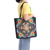 women shoulder bag cheap canvas bag shopping bag chinese ethnic style tote bag for girls