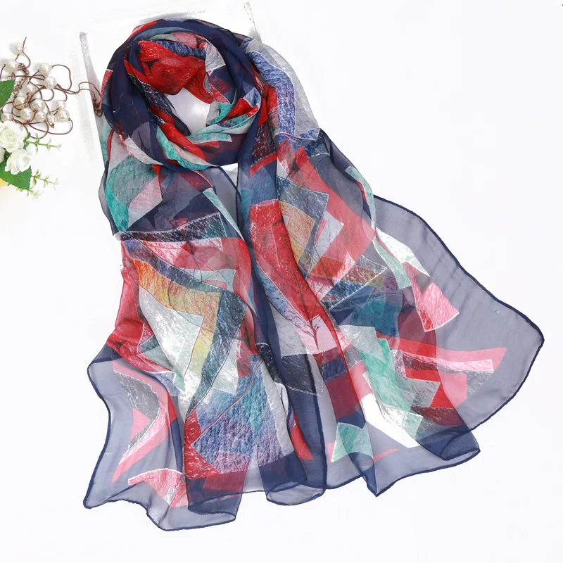 

JTVOVO 2021 New Fashion Spring/Summer Women Floral Printing Beach Silk Scarf Shawls Female Long Wraps Beach Sunscreen Hijab