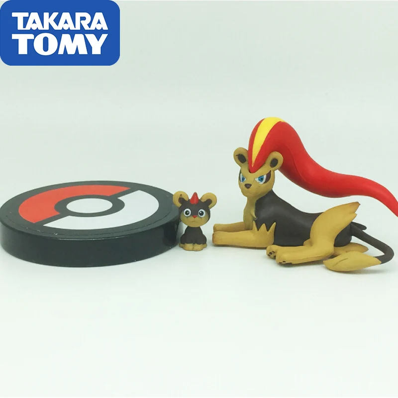 

TAKARA TOMY Pokemon Genuine Japan Version Takara Tomy Action Figure Litleo Pyroar Doll Christmas Gifts