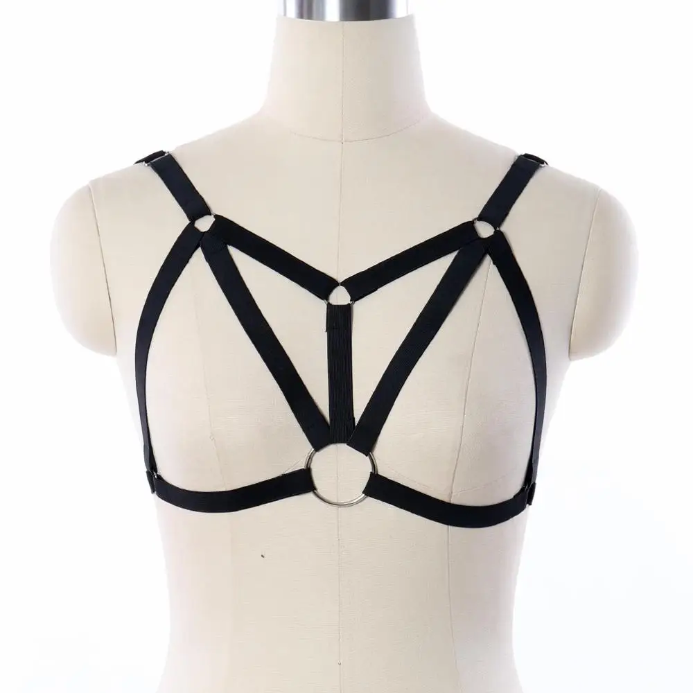 Женское бондажное белье черная портупея Goth Rave сексуальное нижнее в стиле панк