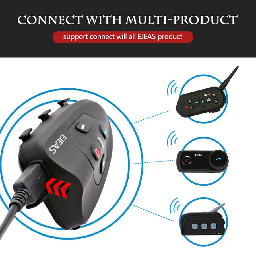Ejeas Eagle 2 Rider Велоспорт домофон Bluetooth мотоциклетный шлем гарнитура 120 км полный дуплекс говорящий велосипедный домофон 2 шт