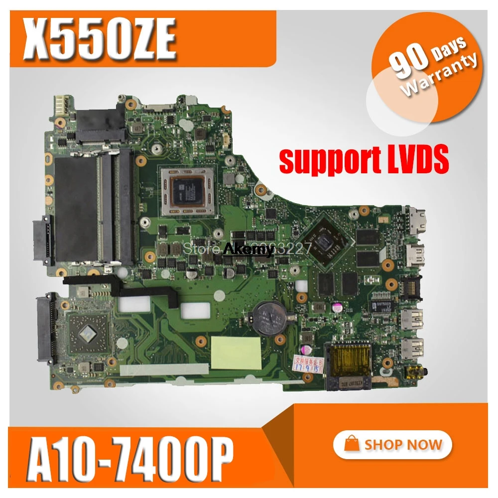 X550ZE материнская плата A10 7400CPU поддержка LVDS Материнская For Asus X550ZA K550Z A555Z VM590Z для