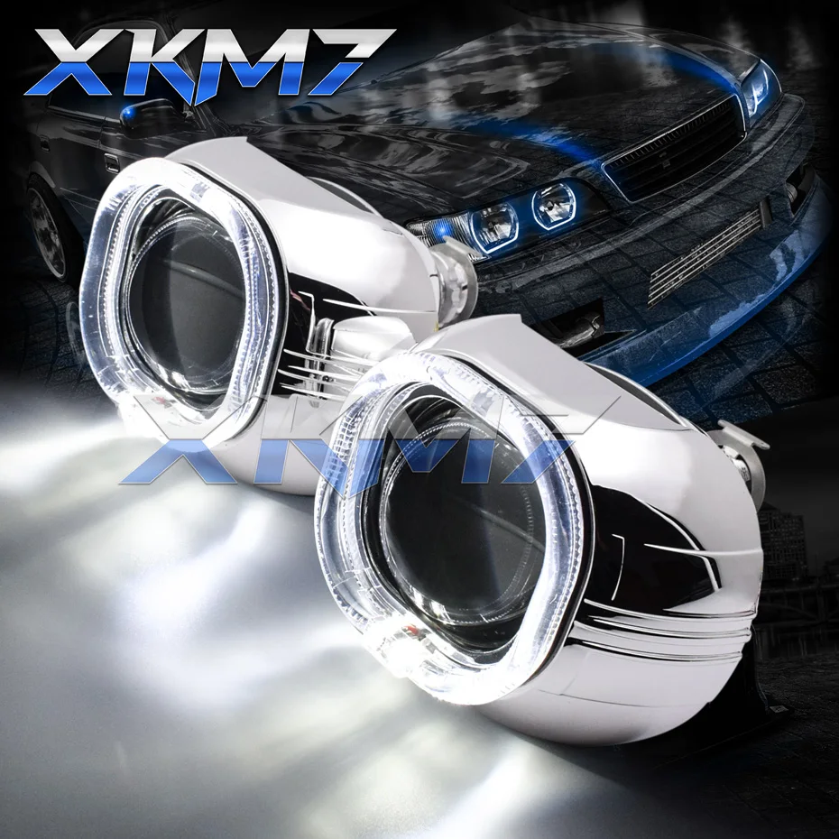 XKM7 линза для фар квадратный объектив проектора 3 0 дюймов Биксеноновые глаза