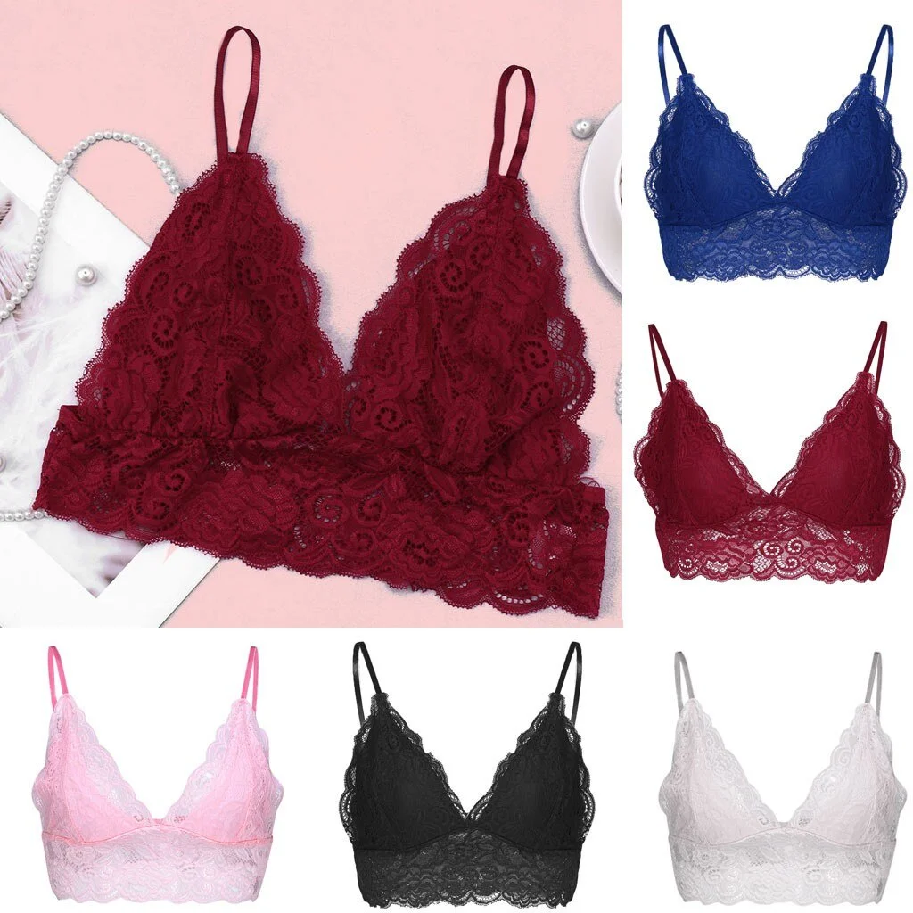 Женский кружевной бюстгальтер без косточек с V-образным вырезом - купить по