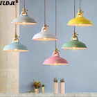 Подвесной светильник в стиле ретро, цветной Домашний Светильник для ресторана, кухни, винтажный подвесной светильник, абажур, декоративные светильники, освещение