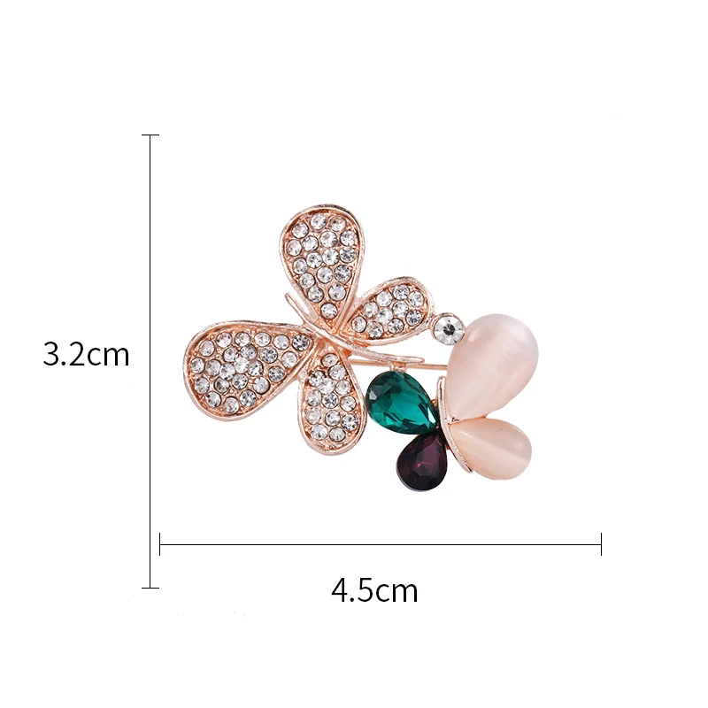 Новое поступление брошь baiduqiandu с двойной бабочкой покрытая розовым золотом
