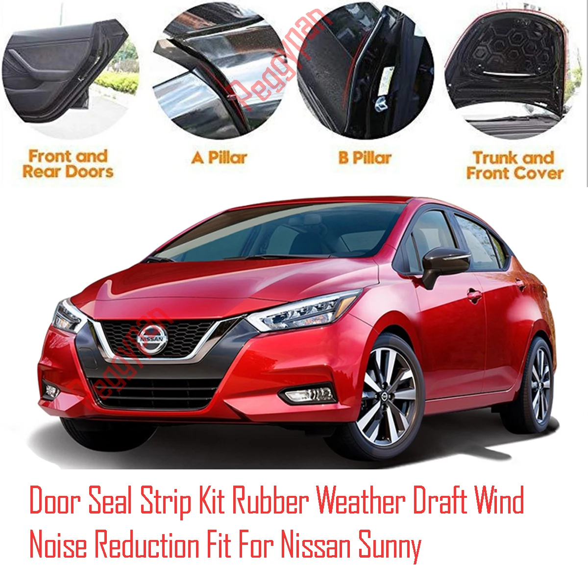 Door Seal Strip Kit Self Adhesive Window Engine Cover Soundproof Rubber Weather Draft Wind Noise Reduction Fit For Nissan Sunny