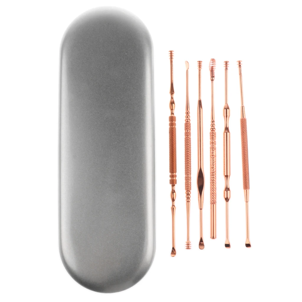 6 штук Нержавеющая сталь уха Палочки воск очиститель кюретка удаления ушной серы