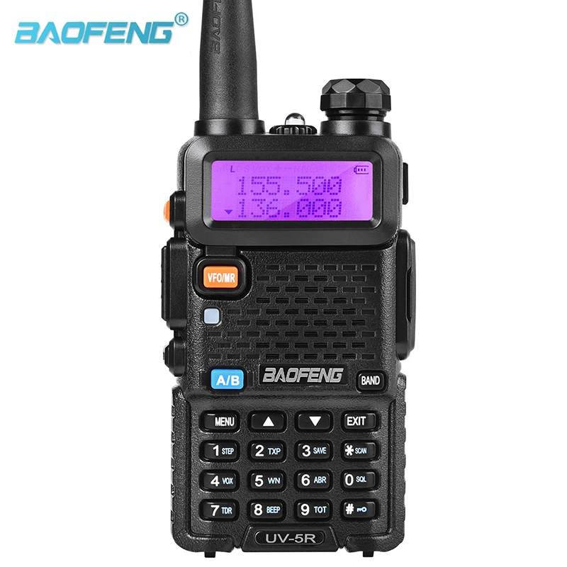 

Портативная рация Baofeng с двойным дисплеем VHF 136-174 UHF 400-520 МГц 5 Вт двухсторонняя Любительская радиосвязь