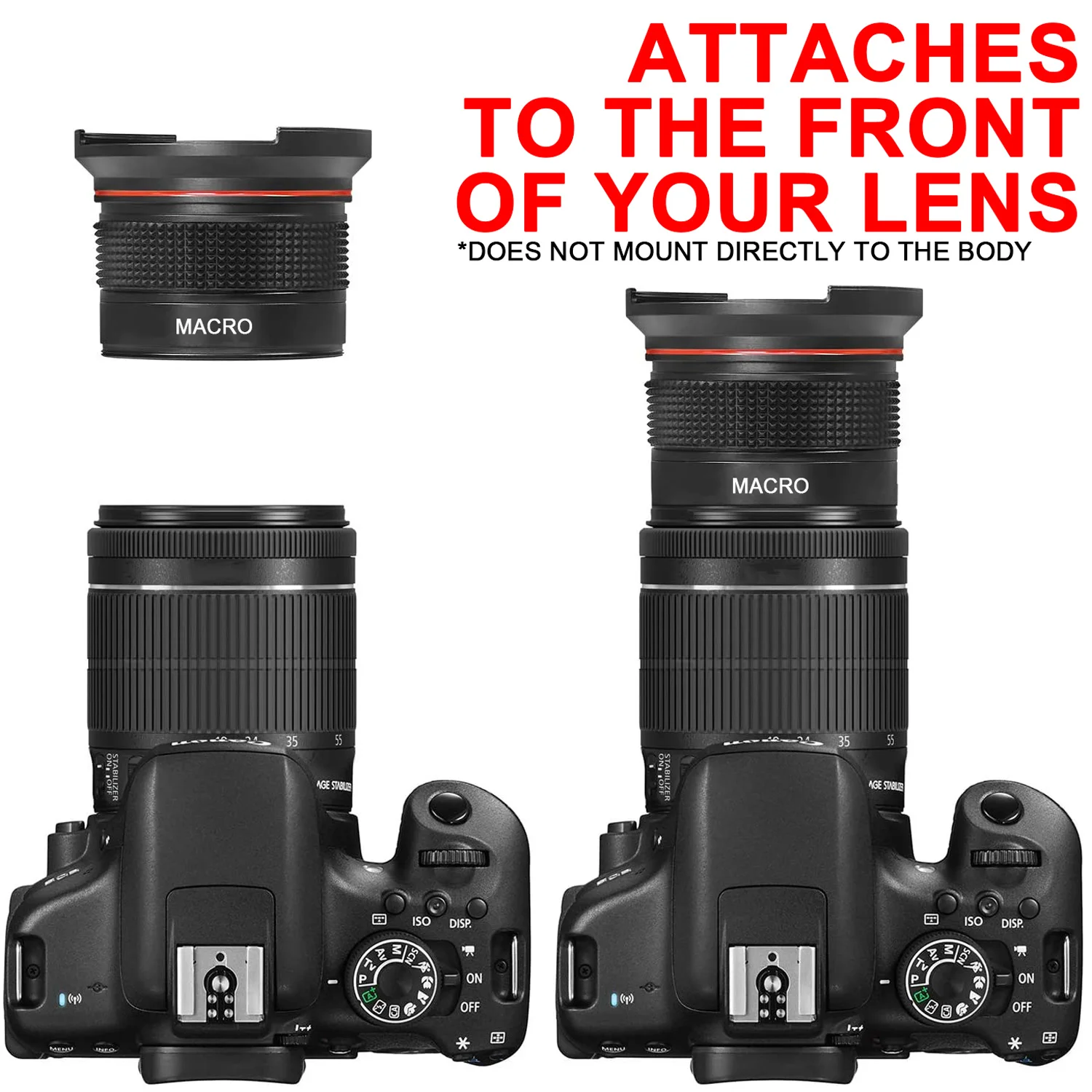 Широкоугольный объектив Canon рыбий глаз 58 мм 0 35x (с макрообъективом) для EOS Rebel 70D 77D