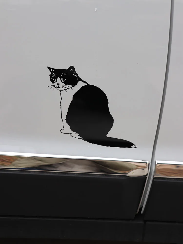

ZTTZDY 18.5x17.3CM Car Sticker Pet Cat Bike Truck Vinyl Decal Black/Silver ZJ4-0047