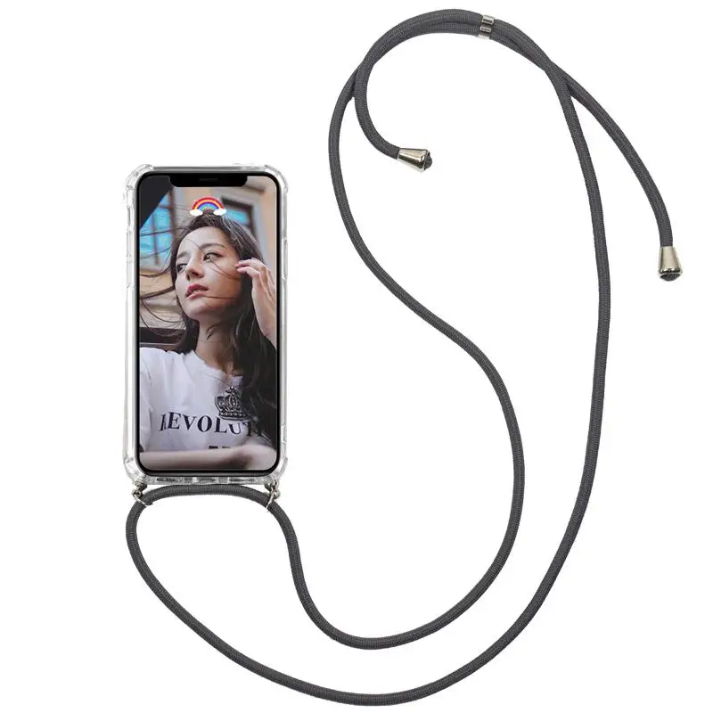 For Samsung Galaxy NOTE8 9 S8 S9 S10 A50 A30 A10 M10 Case Transparent TPU Phone Cover Crossbody with Strap long chain | Мобильные