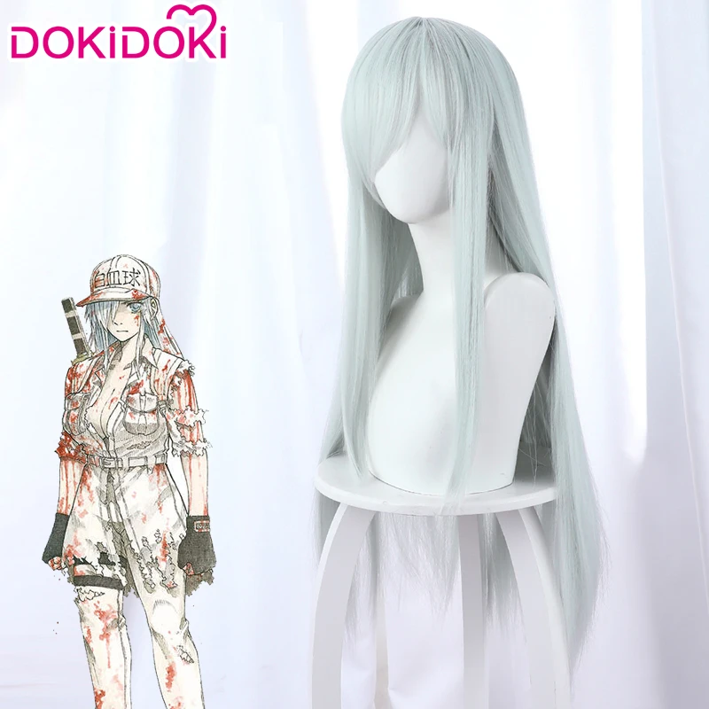Аниме-клетки DokiDoki на работе! Парик для косплея из белых кровяных клеток Женские