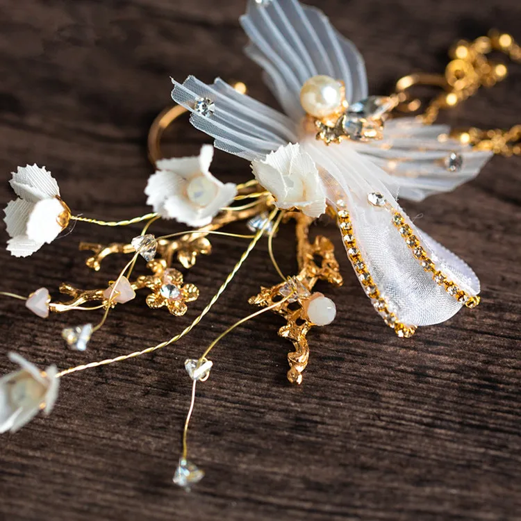 Свадебные украшения для волос свадебные аксессуары заколка стразы цветок жемчуг