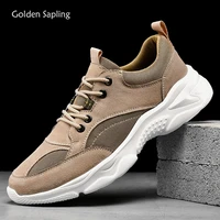 golden sapling fashion mens casual shoes retro genuine leather outdoor jogging footwear breathable leisure driving shoe for men