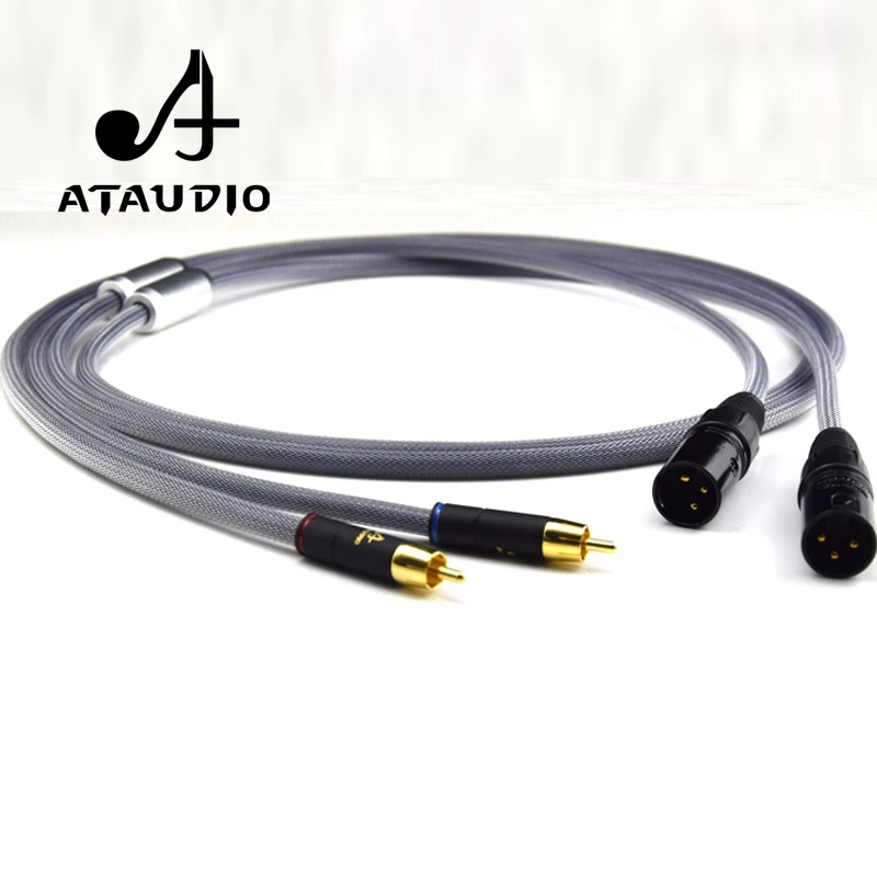 

Одна пара ATAUDIO Hifi 2 RCA Malel к 2 XLR мужскому аудиокабелю, высококачественный двойной RCA к двойному XLR кабелю