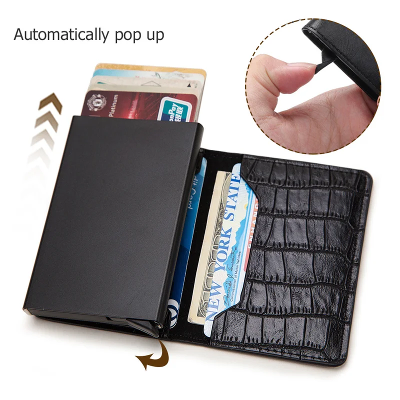 Кошелек мужской металлический с Rfid-блокировкой для ID кредитных карт держатель